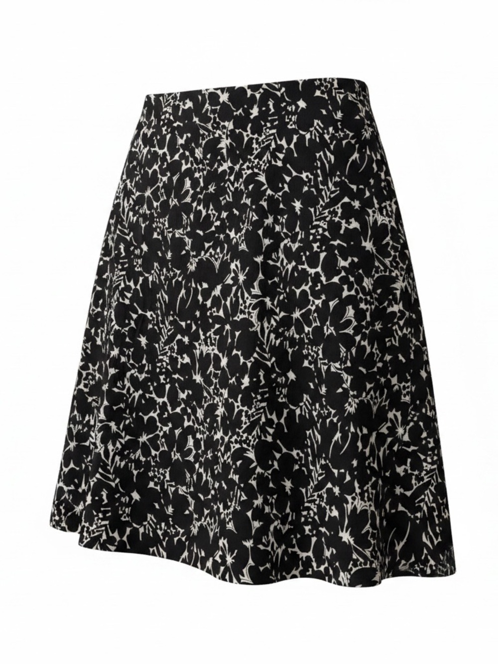 NWT Ann Taylor Black and White Floral A-Line Skirt